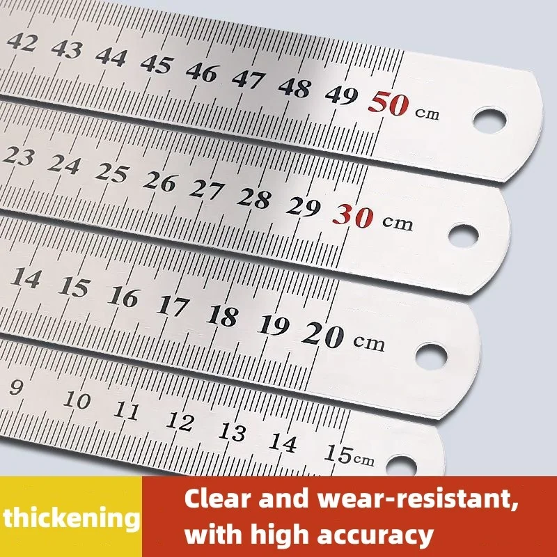Мульти спецификация 15 см-200 см Передняя Метрическая и задняя английская нержавеющая сталь утолщенная прямая Линейка