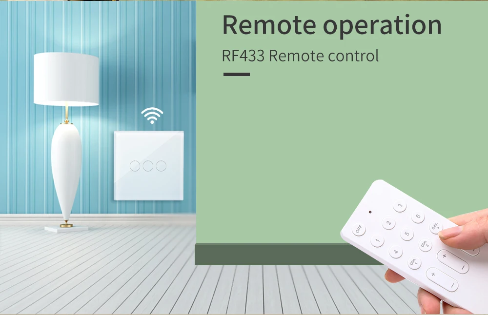 Bingoelec WIFI RF433 Remote Control Switches 3 Gang 1 Way Silicon Wall Touch Light Switch Tuya Alexa Smart Home