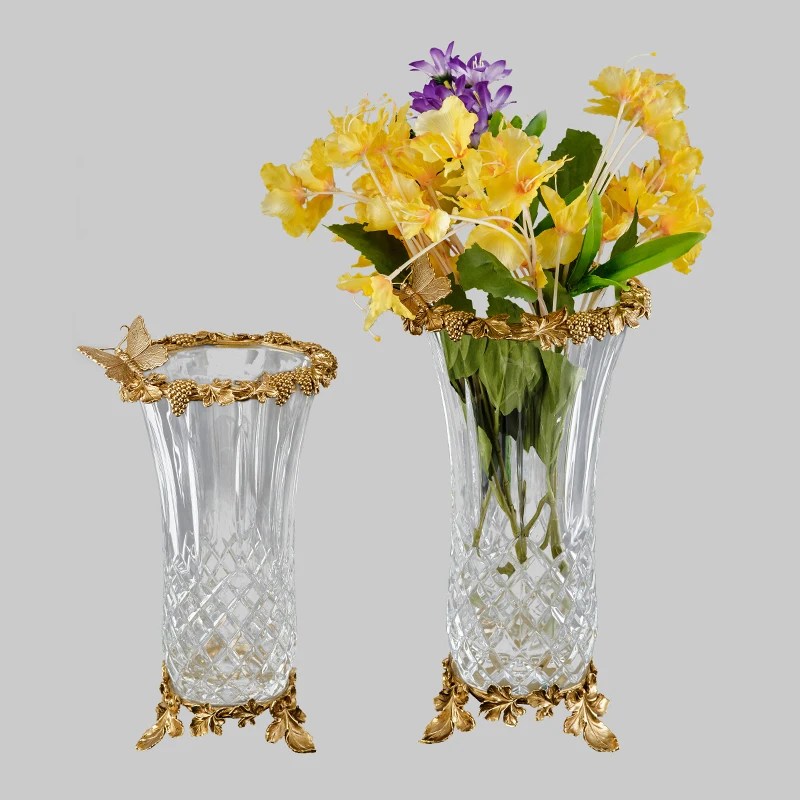 2021 popular luxury brass crystal flower