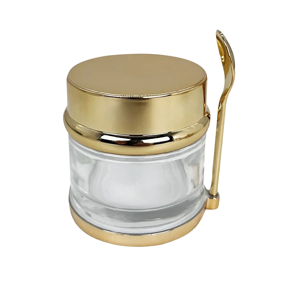 30g 50g 80g high quality moisturizing cream bottle glass mask cream jar with gold cap with gold spoon