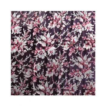 Silk rotten flower embroidery 30% silk 70% viscose multicolored rotten flower fabric Customizable BJS230298