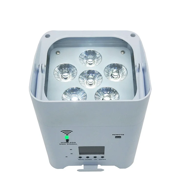 CE Sertifikalı 6X18W 6IN1 RGBAW UV Alüminyum Işın Sıcak Beyaz LED PAR Işık Batarya ile Çalışan DMX512 Sahne Işıkları DJ'ler için