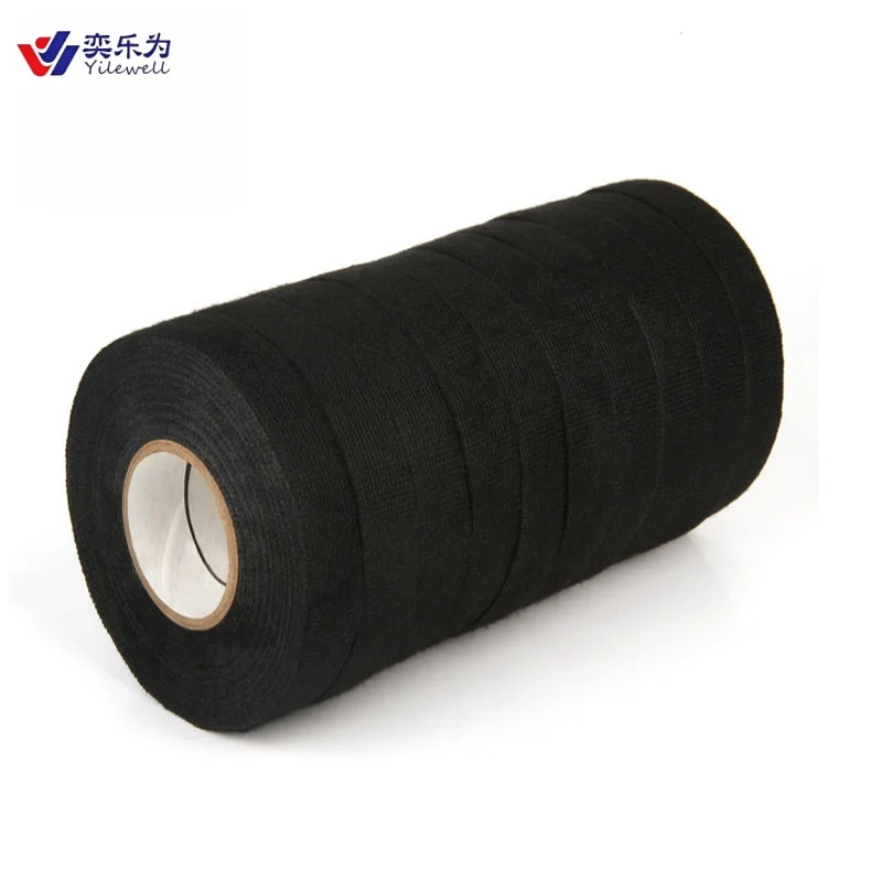 Custom-Made PET Loom Fabric Tape Single Sided Black Adhesive for Automotive Wire Harness Binding Heat-Resistant Feature