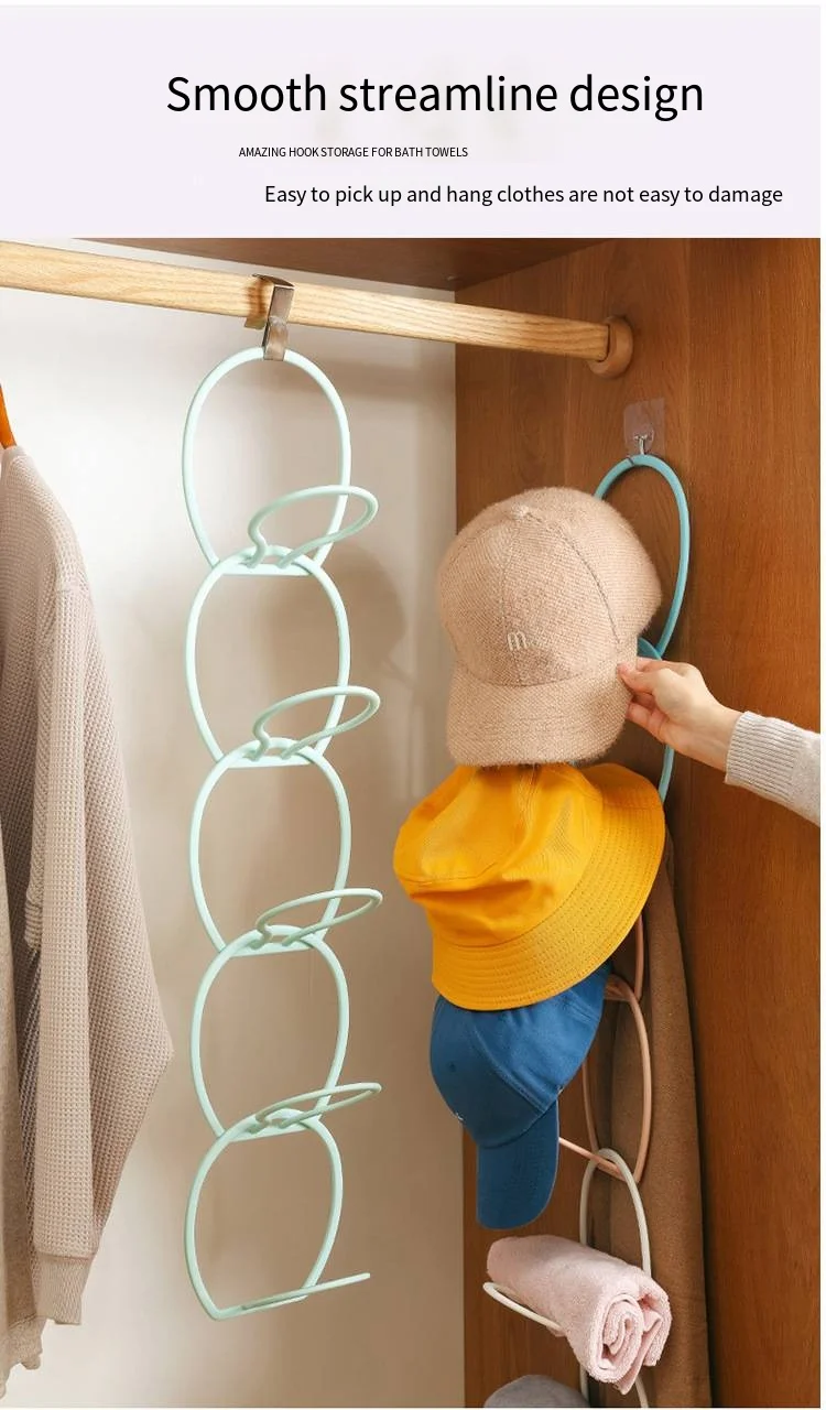 Multifunctional cabinet door hat storage artifacts drying rack Hanging hat storage rack dormitory scarf bag hook manufacture