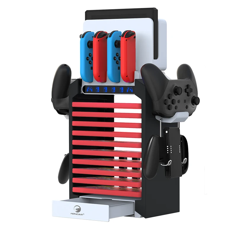 Honcam Best Switch Dock Console Storage Tower Game Card Case Box Holder Stand Pro Controller Cube for Nintendo Switch Joy Con