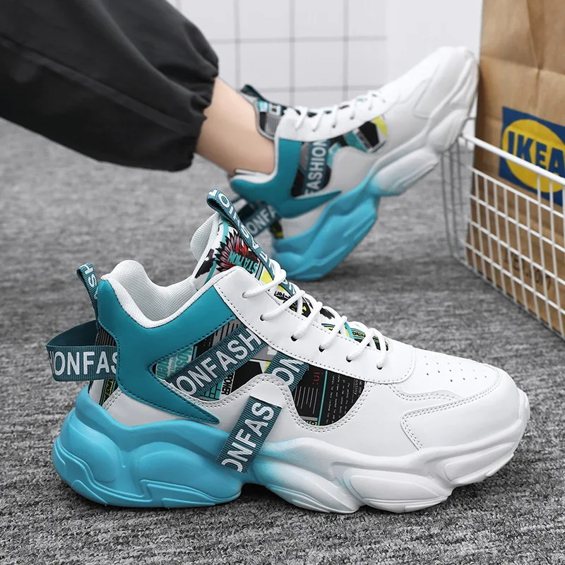 Men's shoes 2024 fall new breathable high-top trend inside booster sneakers
