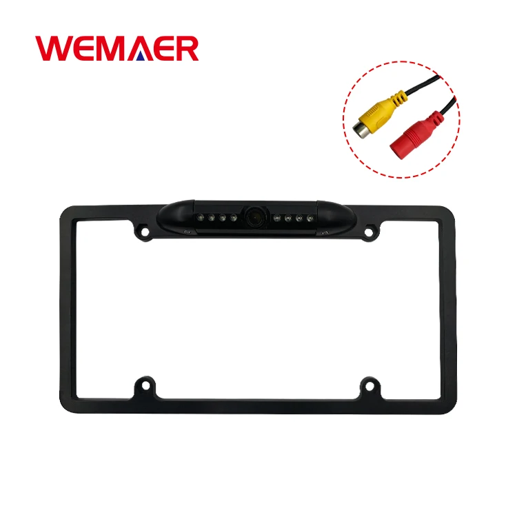 Wemaer Car Reverse Camera US License Plate Ahd Dynamic Trajectory Reference Moving Parking Line Guidline Backup Camera