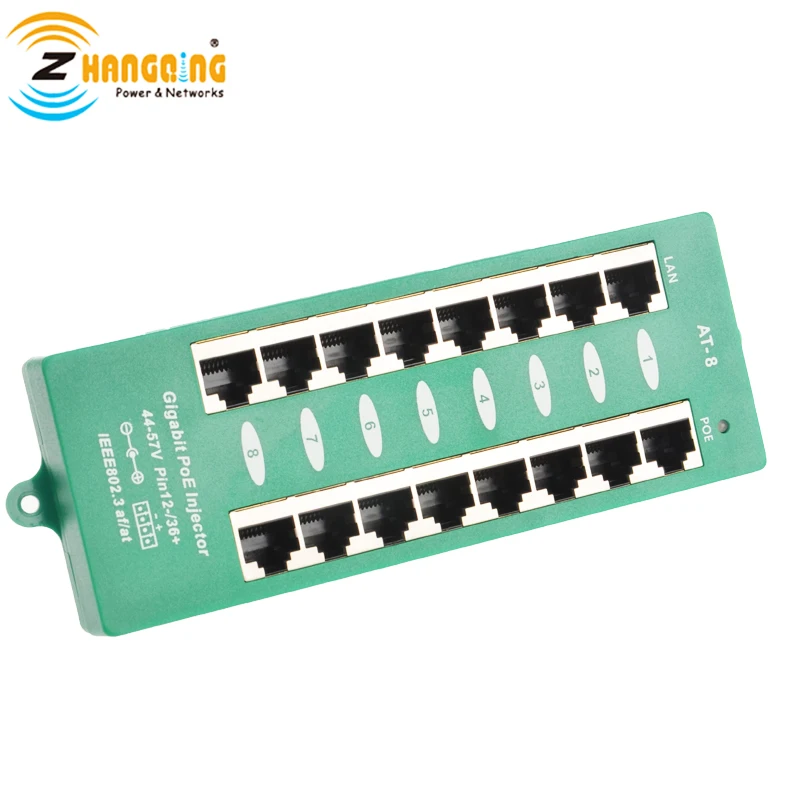 ZQ-8 Port Gigabit PoE Patch Panel, With 