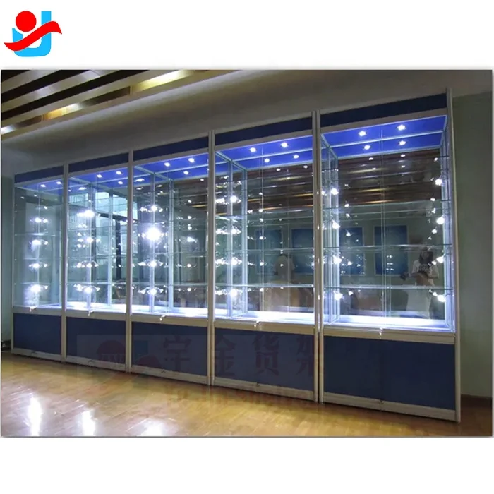 Retail Showcase Cabinet with Glass Custom Color Smoke Shop Display Cases