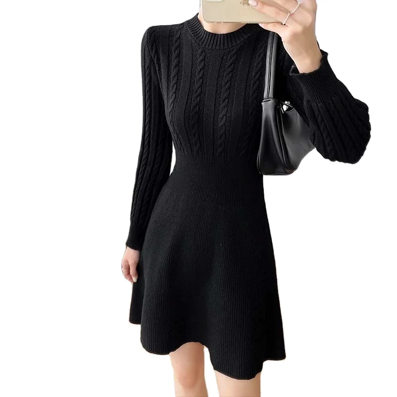 a line sweater dress knee length