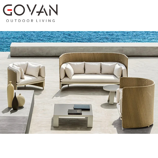 high back rattan garden sofa set