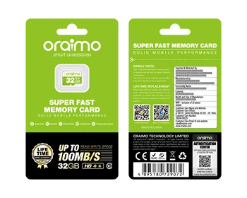 Oraimo 4Gb/8Gb/16Gb/32Gb/64Gb Durable Design Recovery Memory Card Sd Fast Transfer Speed