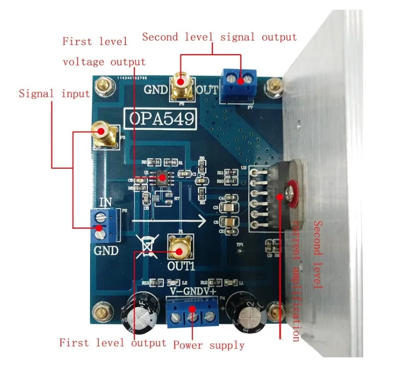 Taidacent OPA549 モジュールオーディオパワーアンプ 8A 電流