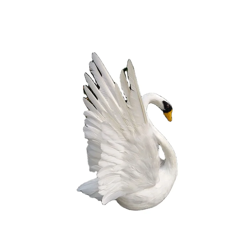 1 PCS Animal Model Simulation Swan Feather Craft Photography Props Garden Ornament Wedding Party Decoration  Swan
