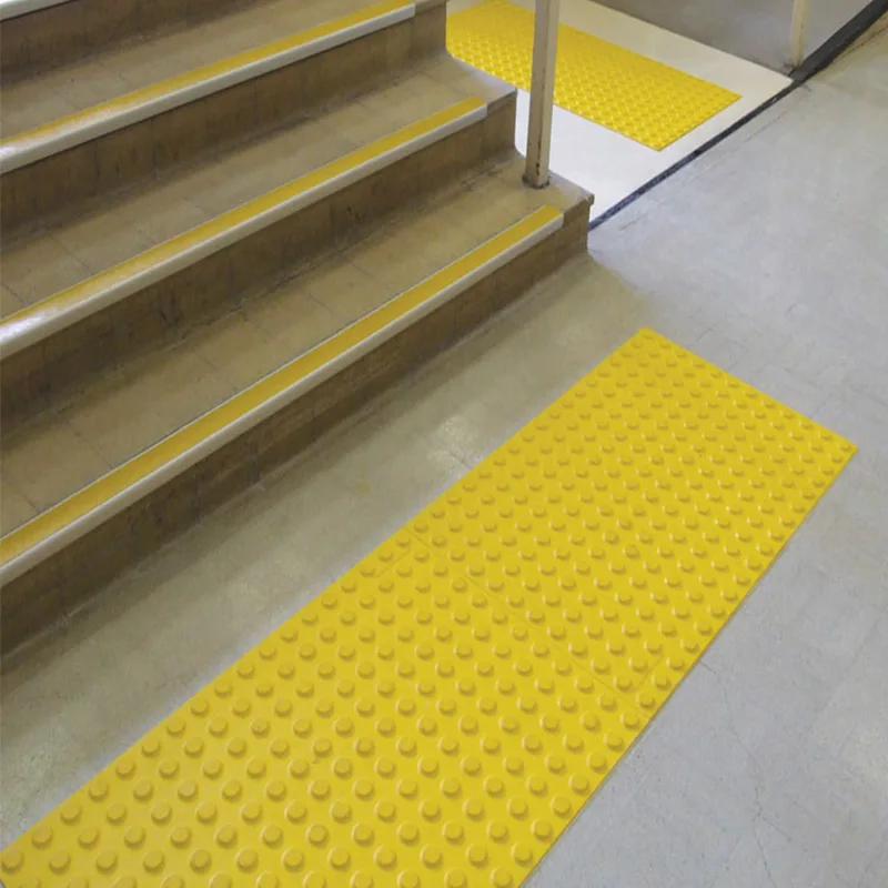 Warning Tactile Tiles Blind Rubber Floor Tiles in Gray for Pedestrian Plastic Paving Enhanced Safety for Pedestrians
