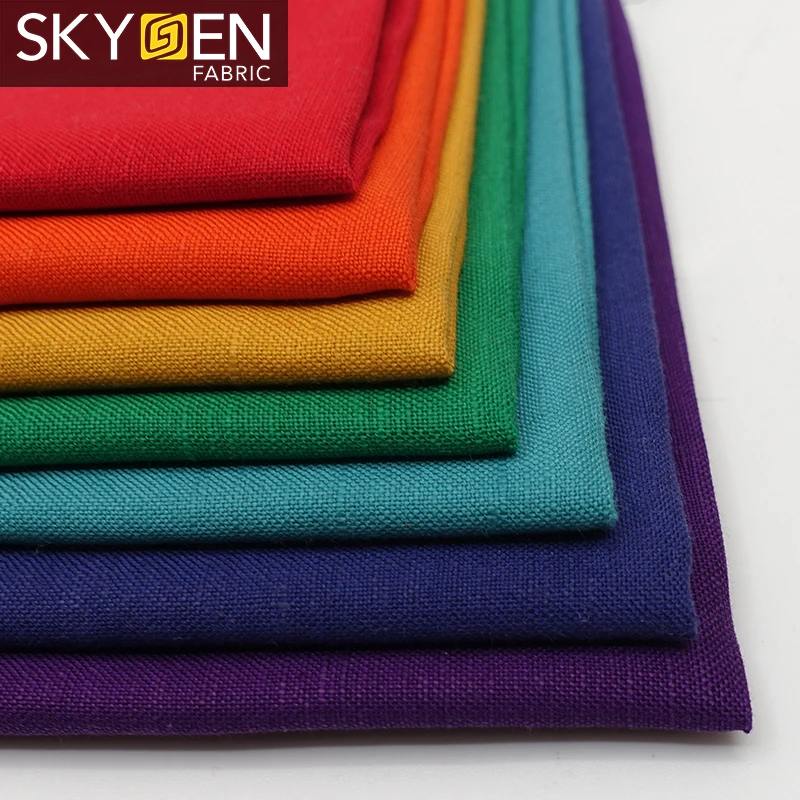 Skygen мягкая льняная вискозная Смешанная текстильная ткань для одежды прозрачная