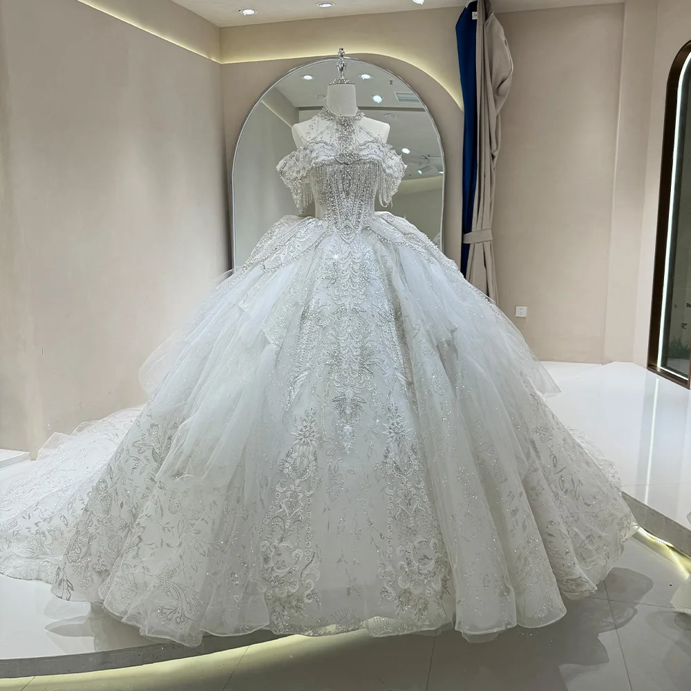 knee length dresses for ladies Luxury High Neck Modest Long Sleeve Vintage-Inspired Lace Wedding Gown Plus Size Size 16