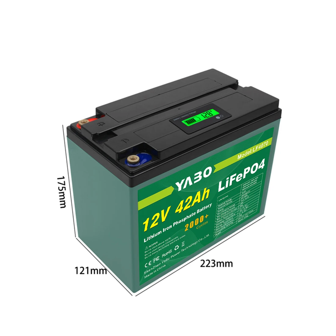 YABO Management System New Design 12V Lithium Batteries Lifepo4 Battery 40Ah Lithium Battery Pack for Solar Systems 12V