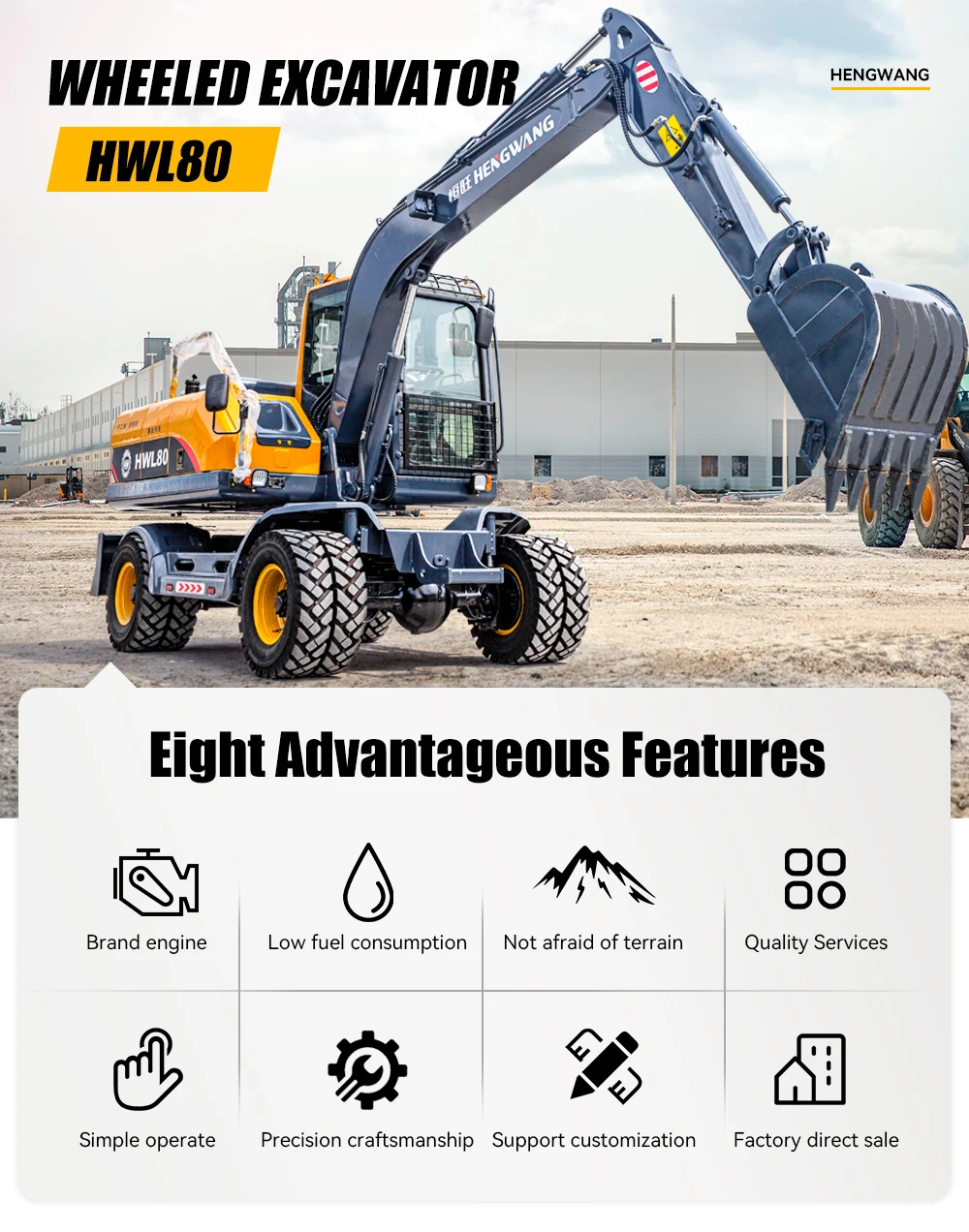 HWL80 Wheel Excavator factory