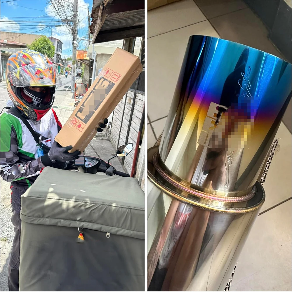 Hot Car Exhaust Modification Sound Wave for HKS  Straight Drum 114-51mm Silencer Stainless Steel Modified Pipe Tail Throat JASMA