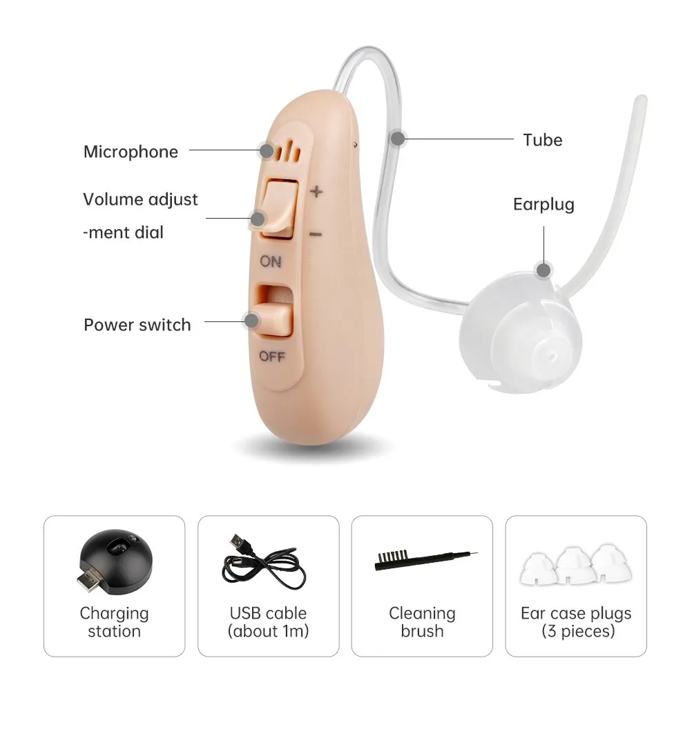 Light Hearing AIDS With Magnetic Design Charging Base factory