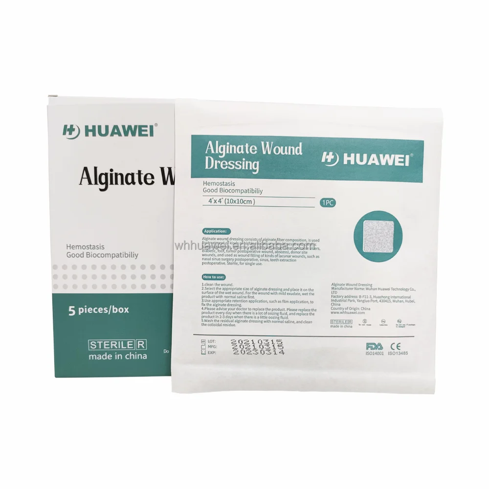 Surgical Sterile Calcium Alginate Fiber Wound Dressing Nonadhesive Dressing Wound Care Dressing