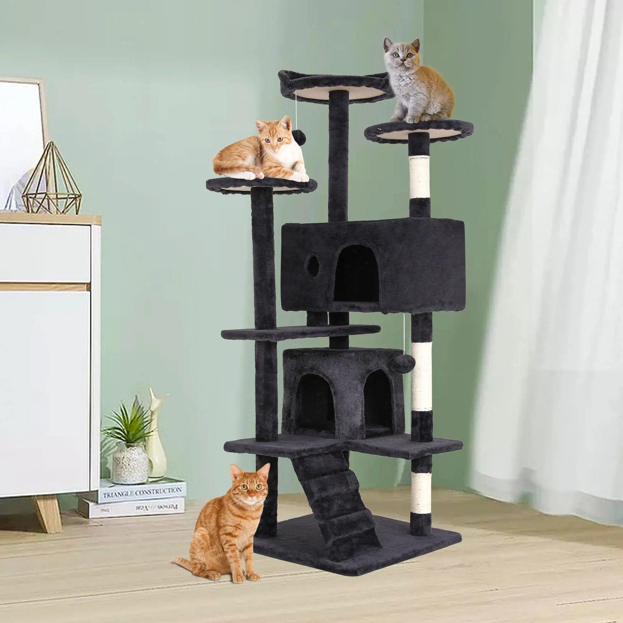 Xxl攀爬刮刮器kratzbaum Rascador Gato Arbol Bois Arbre A聊天木攀爬架抓痕后猫塔屋猫树 - Buy ...
