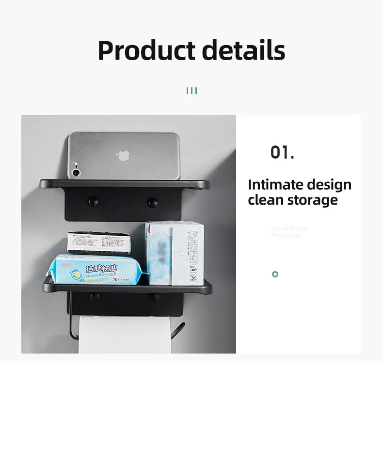 Stainless Steel Paper Towel Box Multifunction Holefree Bathroom