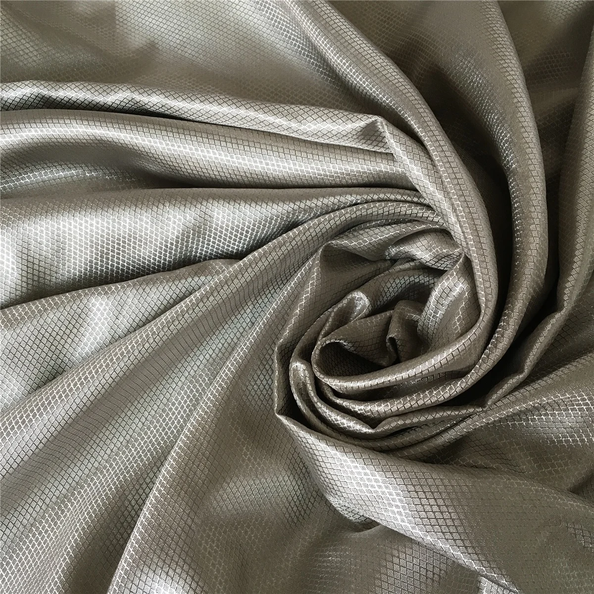 Plaid Silver Fiber Fabric - Anti-Radiation & Antibacterial