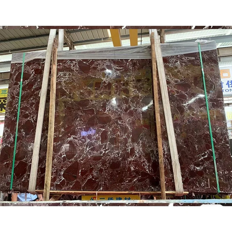 Marmer Merah Rosa Levanto Modern Berkilap, Ubin Lantai Besar untuk Villa dan Tangga Marmer Indoor