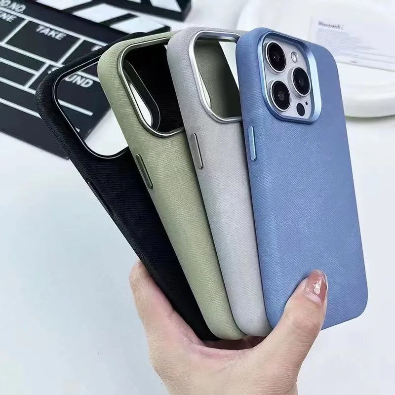 Washed Denim High-Grade Magnetic Shell Cell Phone Case for iPhone 2563