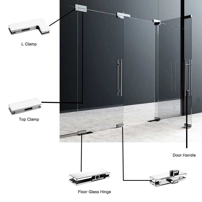Поворотные петли для стеклянных дверей, шкафов, 180 дюйма, встраиваемый шарнир