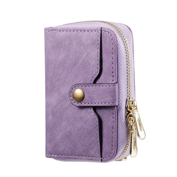 Large Capacity Card Holder Phone Case PU Leather Mobile Phone Protective Case Zippered Long Lanyard Wallet Phone Case