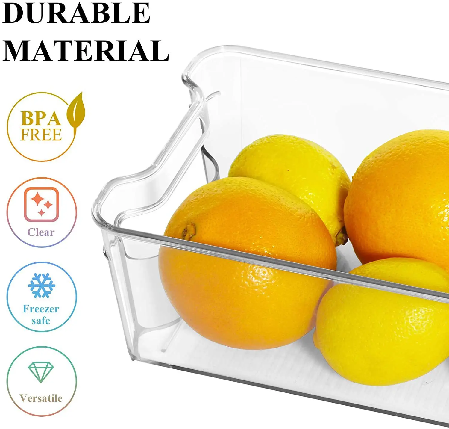 PET Refrigerator kitchen special freezer storage fresh-keeping storage box Drawer type 4-piece food grade storage box supplier