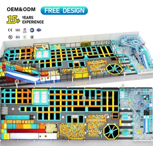 1000㎡ Kids and Adults Jumping Zone with Spider Wall Foam Pit Trampoline Area  Indoor Trampoline Park Equipment