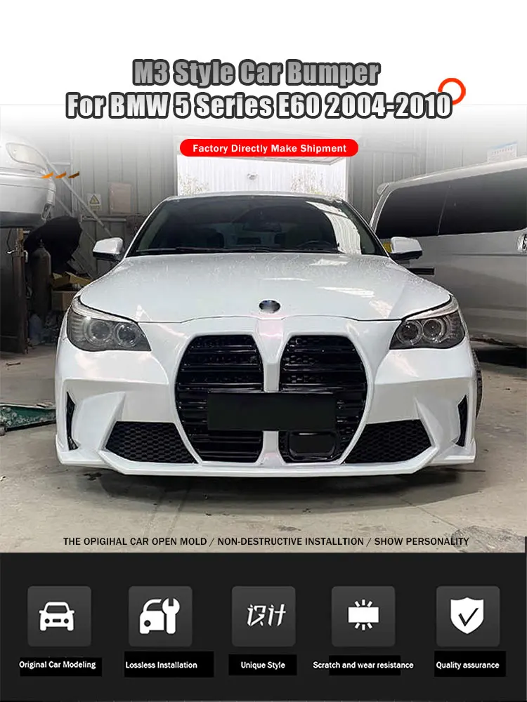 M Style Car Bumper Front Bumper With Grille For Bmw Series E Bodykit Abs Material