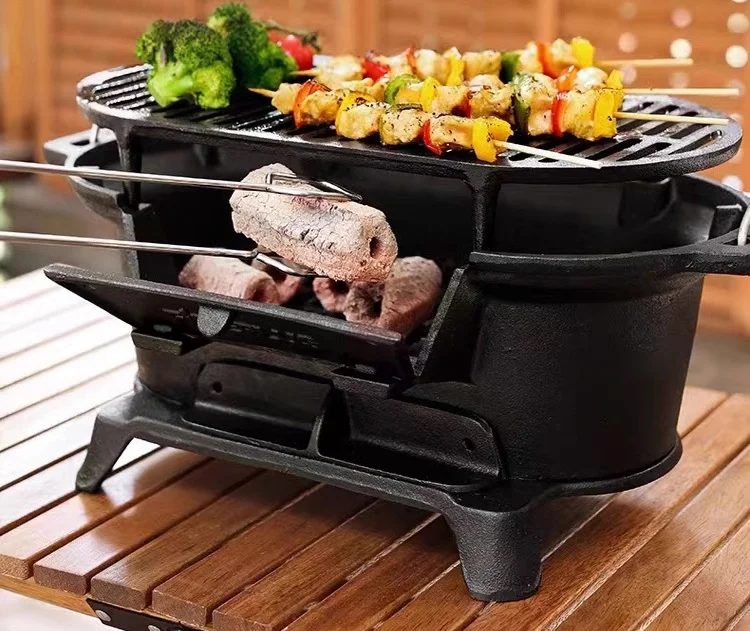Wholesale Hibachi Grill Stove Portable Charcoal Cast Iron Hibachi Grill  Barbecue Grill Outdoor for Camping