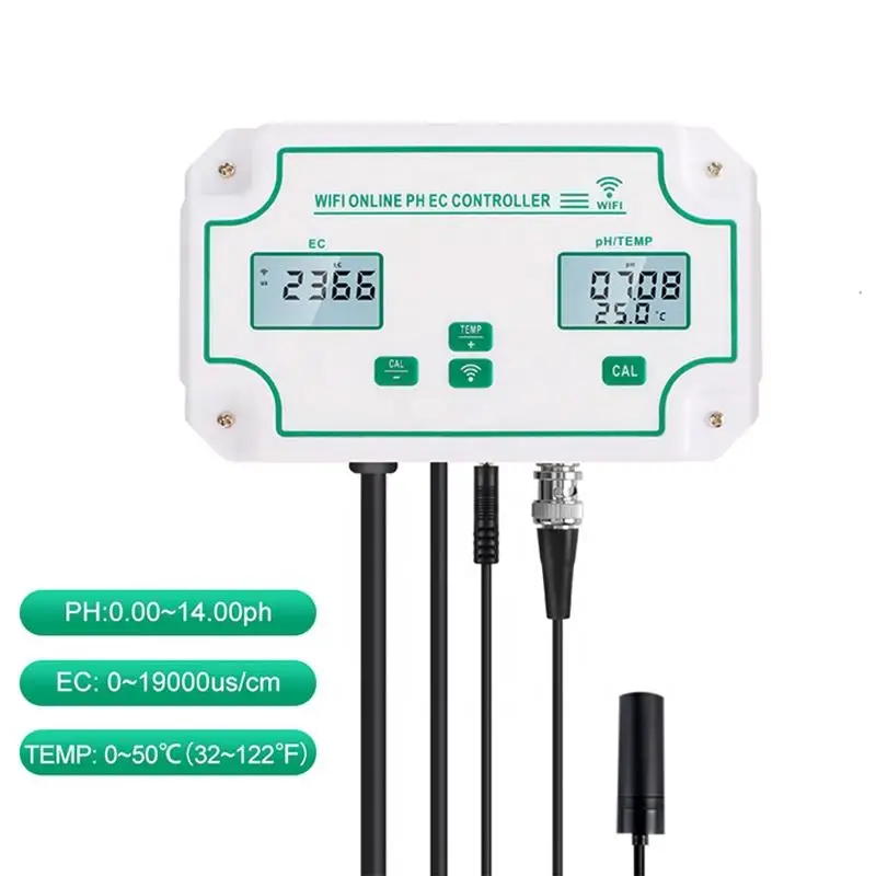 Aanlyn 3 in 1 Wifi PH EC Waterbeheerder vir Akwarium Hidroponika