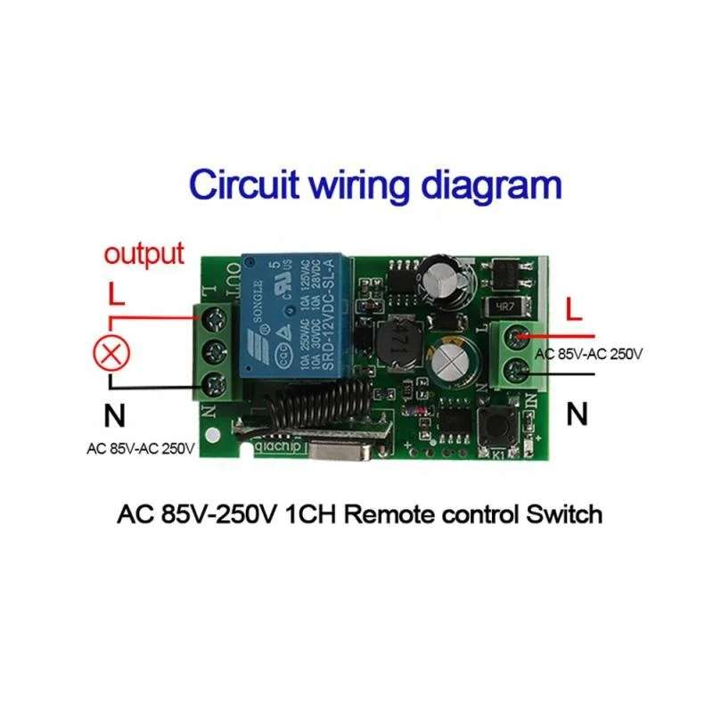 433Mhz Wireless Remote Control Switch AC 220V Wall Panel Transmitter for Hall Bedroom Ceiling Light Lamp