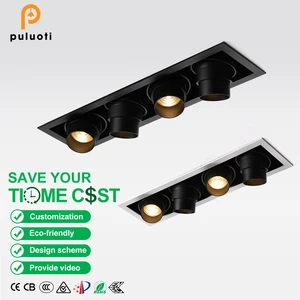 PULUOTI Professional Manufacturer CE IP20 Anti - Glare Spotlight 360*90mm Recessed Adjustable Led Downlight White/Black