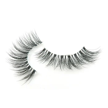 Hot selling private label 3D Wispy eyelash Fake False Eyelashes supplier thin full strip lashes clear band eyelashes