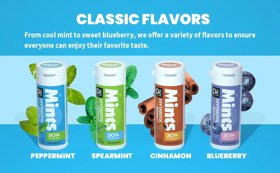 Peppermint Flavor 1.0g One Piece 0 Calorie Dc24 Sugar Free Mints