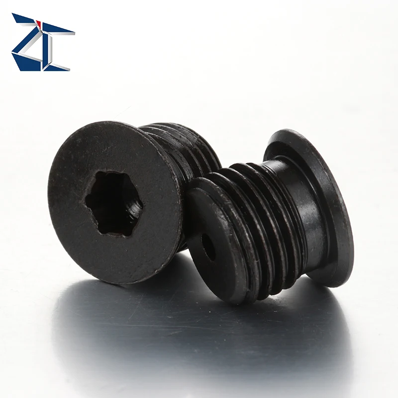 product custom made precision astm a325 gr a b c steel iron carbon steel black oxide internal drive screw plugs with collar din908-44