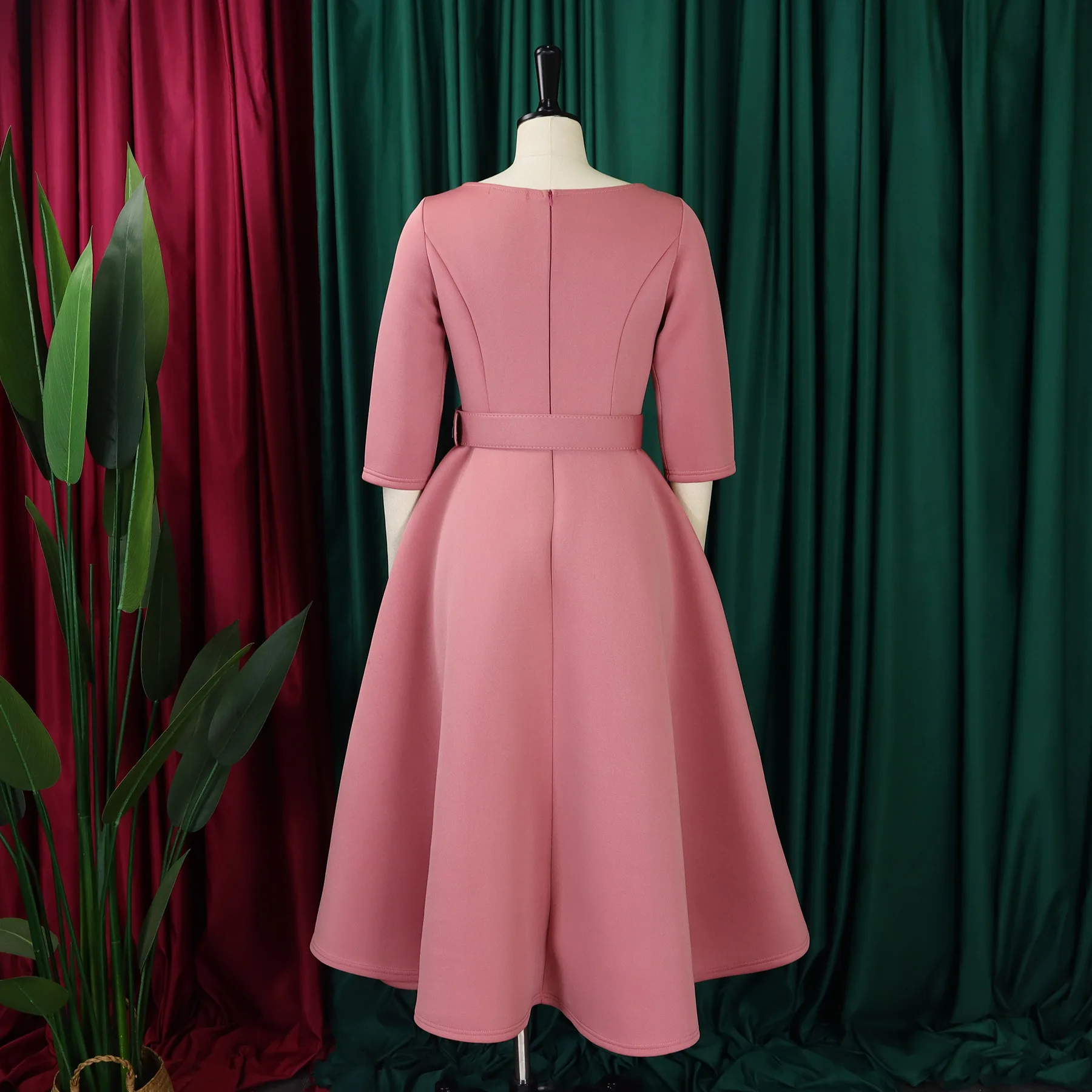 D346-B Hot Selling Party Dresses Women Fashion Elegant O-Neck Long Sleeve  Bridesmaid Dress Banquet Evening Dresses With Belt| Alibaba.com
