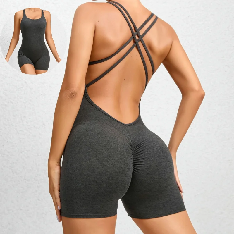 2024 Soft Active Yoga Sets Bodysuit Waist Trainer Body Playsuits Rompers women one piece Jumpsuit Gym Fitness Sets For Adults