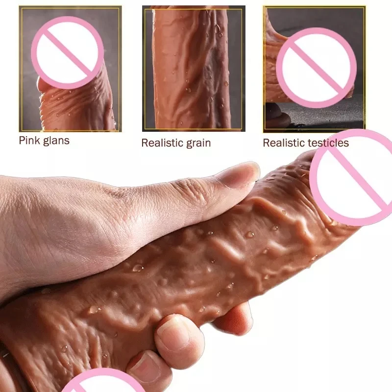 USB Remote Control Realistic Dildo Vibrator Silicone Big Artificial Penis Telescopic Thrusting Dildo Adult Sex Toy for Woman Bed