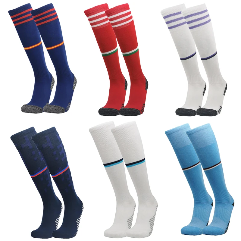 2023 World Boys Girls Sport Soccer Football Plain Long Socks Over Knee ...