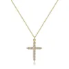 Gold brass cross necklace
