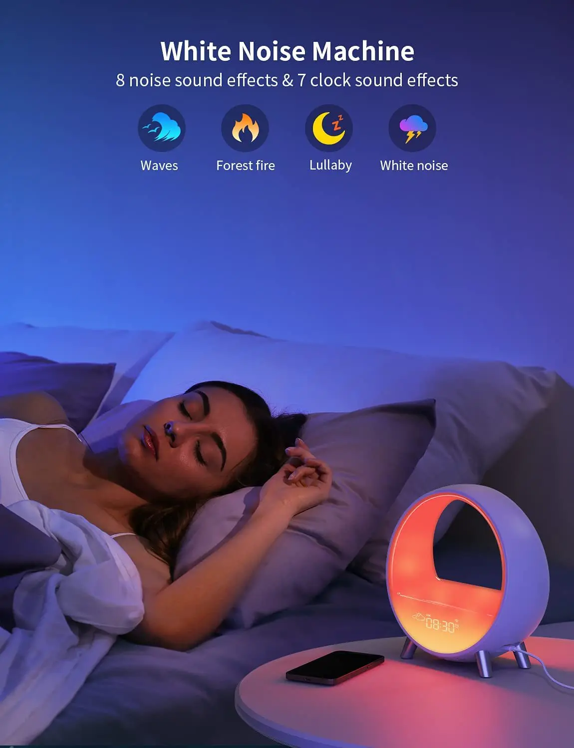 New Trend Wireless Charger Alarm Clock 15w Desk Lamp Bt Speaker With