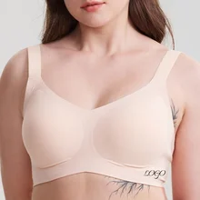 US Large Size Women's Seamless Jelly Bra Skin-Friendly Breathable Soft Thin Spandex Push-Up Feature Back Closure Supportive Bras